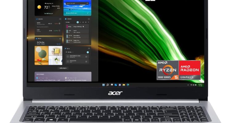 Acer Aspire 5 A515-45-R74Z Slim Laptop | 15.6" Full HD IPS | AMD Ryzen 5 5500U Hexa-Core Mobile Processor | AMD Radeon Graphics | 8GB DDR4 | 256GB NVMe SSD | WiFi 6 | Backlit KB | Windows 11 Home