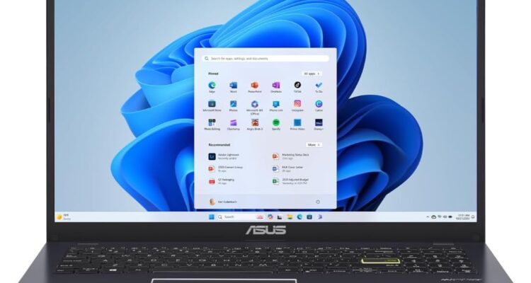 ASUS 15.6” Vivobook Go Laptop, Intel Celeron N4500, 4GB RAM, 128GB SSD, Windows 11 in S Mode, Star Black, L510KA-ES04