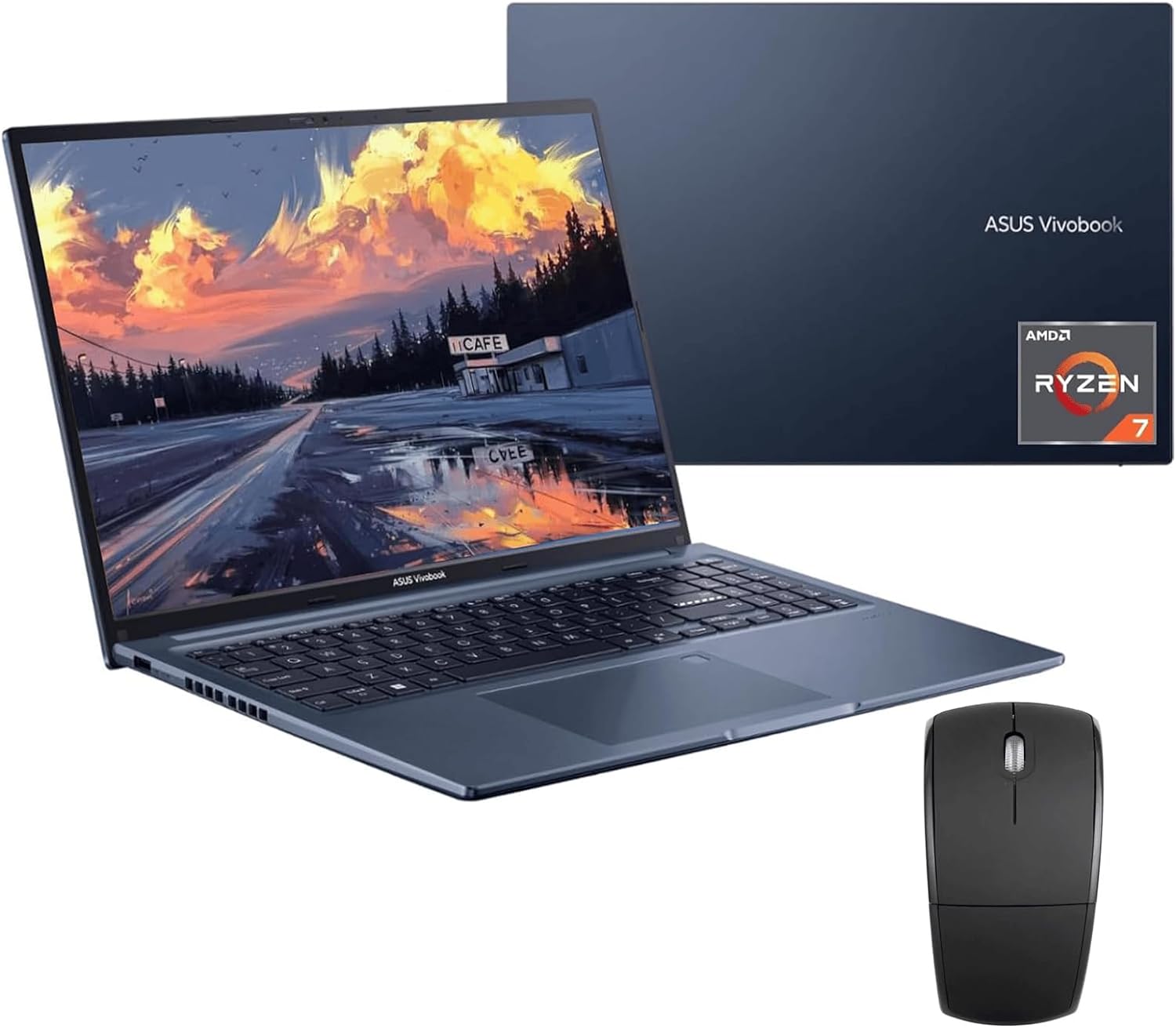 ASUS 2023 Newest Vivobook Laptop, 16" HD Display, AMD Ryzen 7 5800HS (8 core, Beats i7-1195G7), 12GB RAM, 512GB SSD, AMD Radeon Graphics, WiFi 6, Chiclet Keyboard, USB-A&C, Windows 11 Home