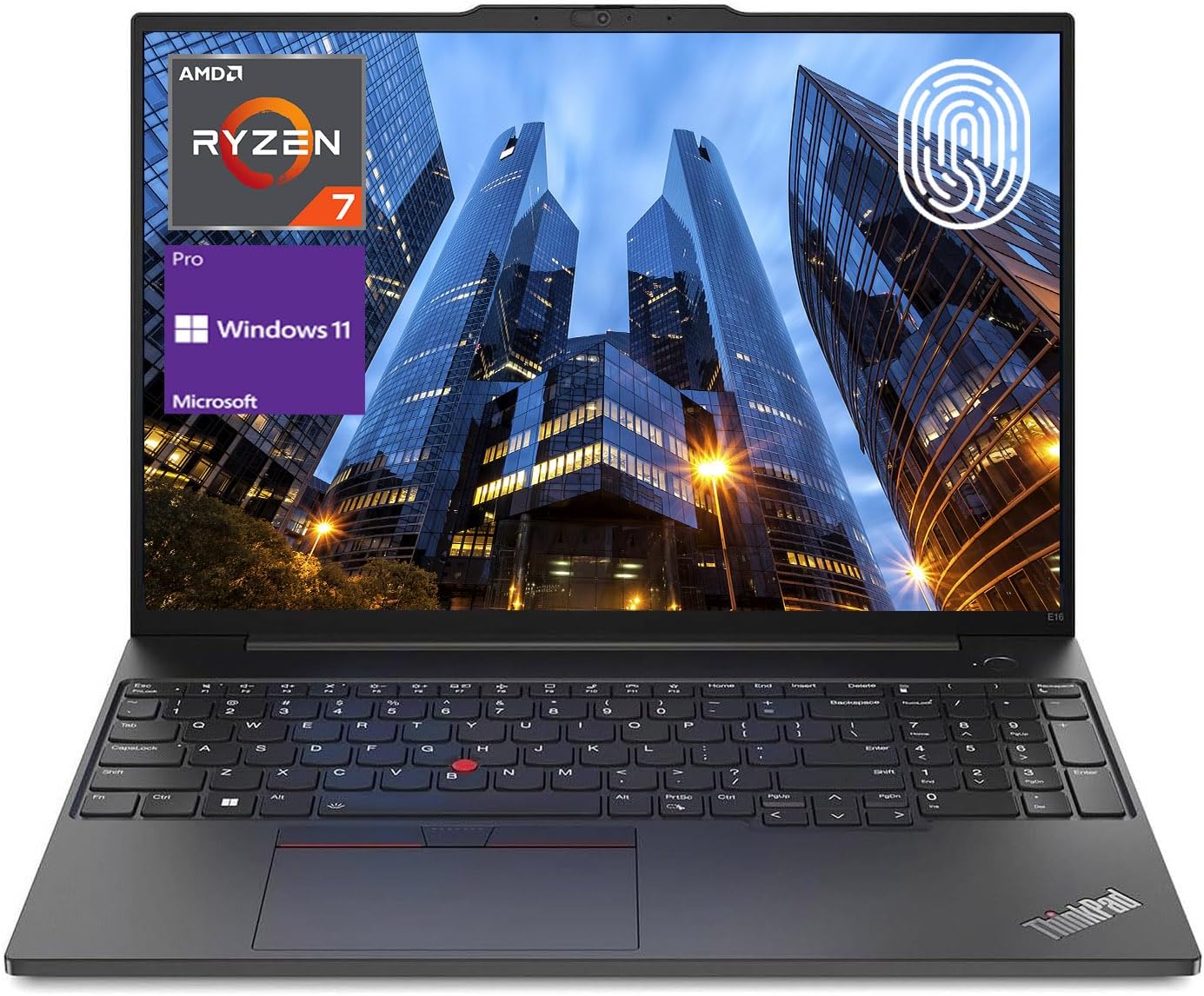 LENOVO ThinkPad E16 Gen 1 Business Laptop, 16" FHD+ Display, AMD Ryzen 7 7730U, 40GB RAM, 2TB SSD, Backlit Keyboard, Fingerprint Reader, HDMI, RJ-45, Wi-Fi 6, Windows 11 Pro, Black